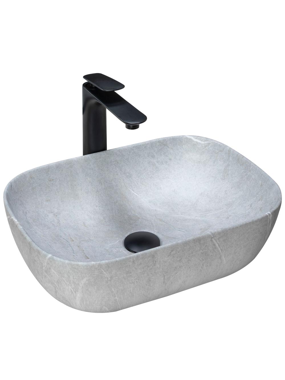 Umywalka nablatowa Rea Livia Grey Mat