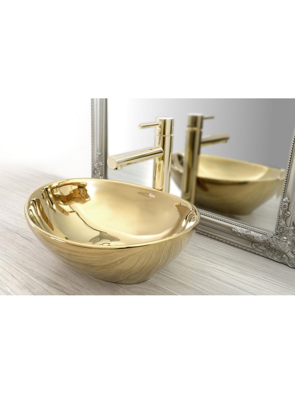 Βρύση νιπτήρα Rea Tess Gold High