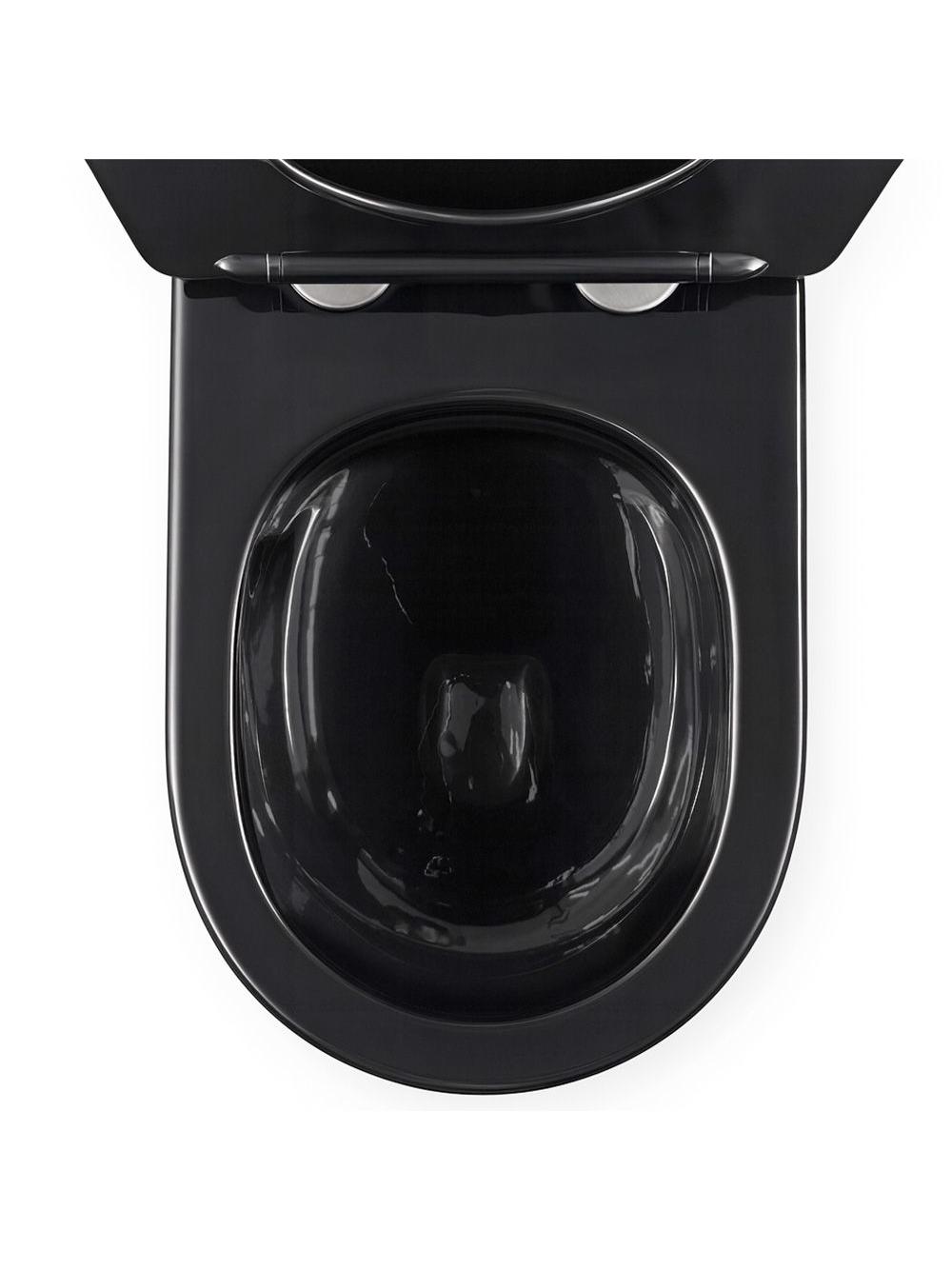 WC Schüssel Randlos Rea Carlo Mini Tornado Black Gold Egde