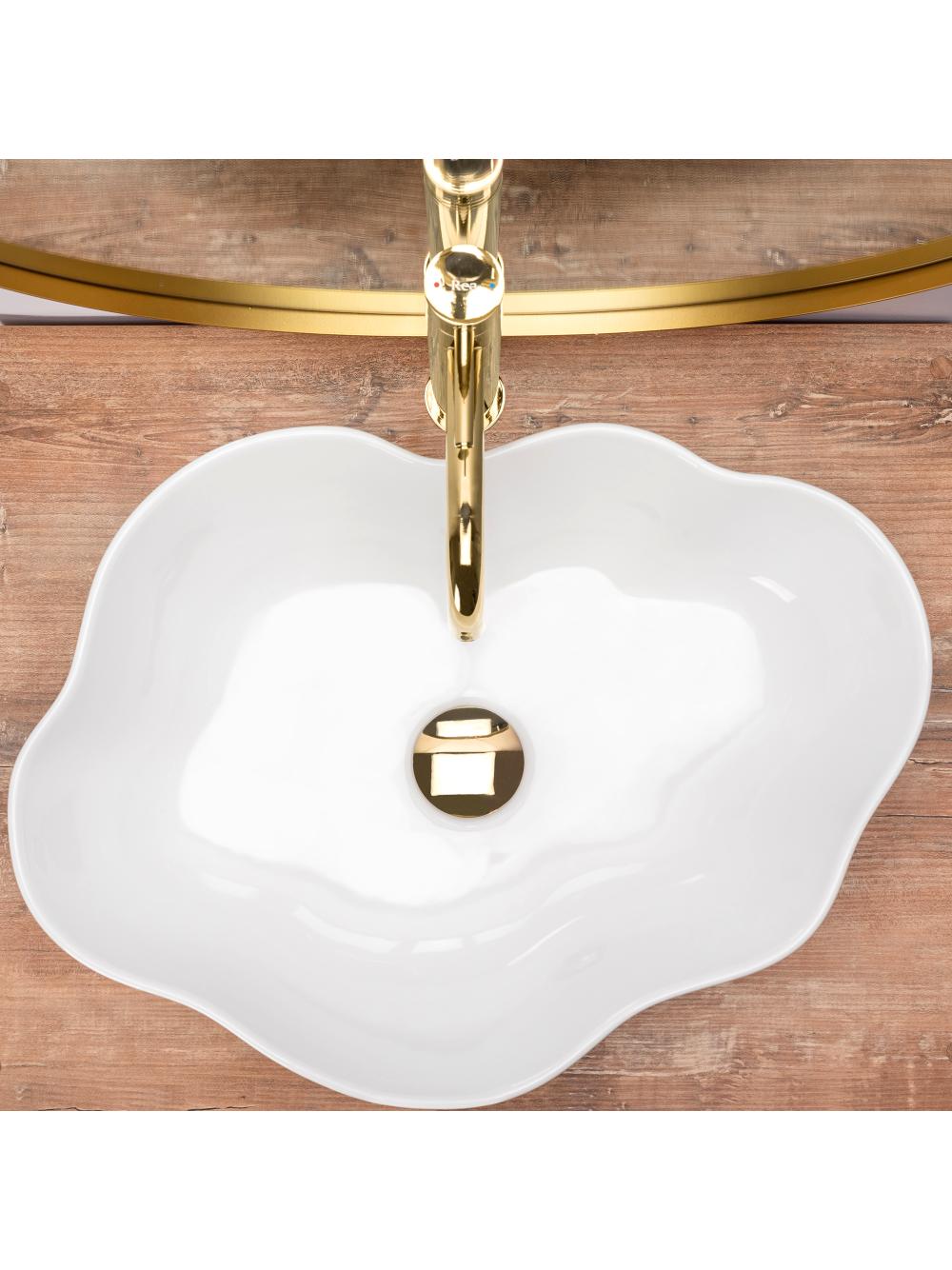 Πάγκος νιπτήρας Rea Pearl White 51.5 x 37.5 x 13.5 cm