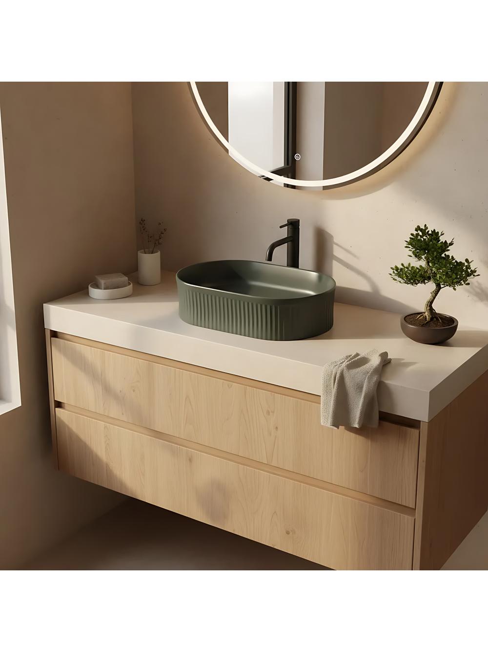 Umywalka nablatowa Rea Vanda Olive Matt