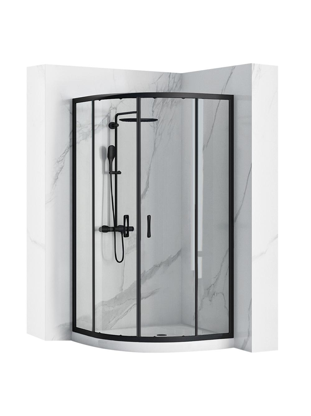 Kabina Prysznicowa REA Look Czarna Black 80x80