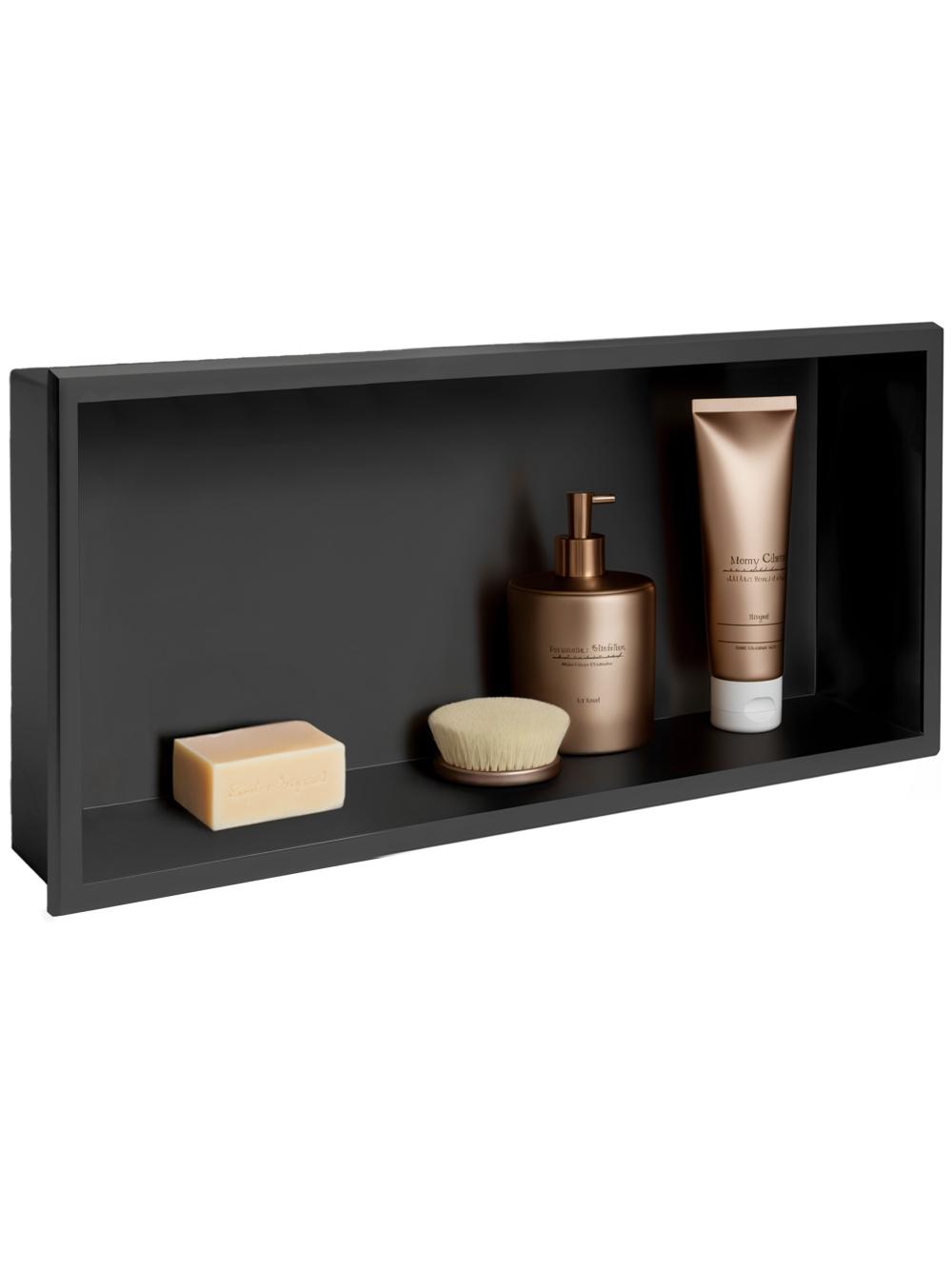 bathroom shelf 30x60 black matt