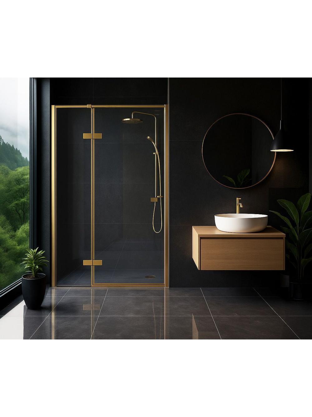 Dušo durys Rea Atlas 120 Brush Gold