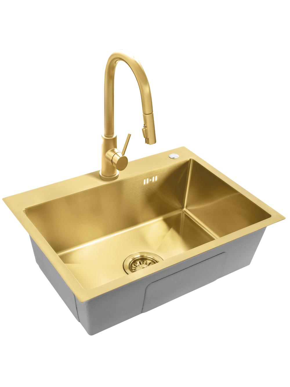 Stainless steel sink Liam BRUSH GOLD