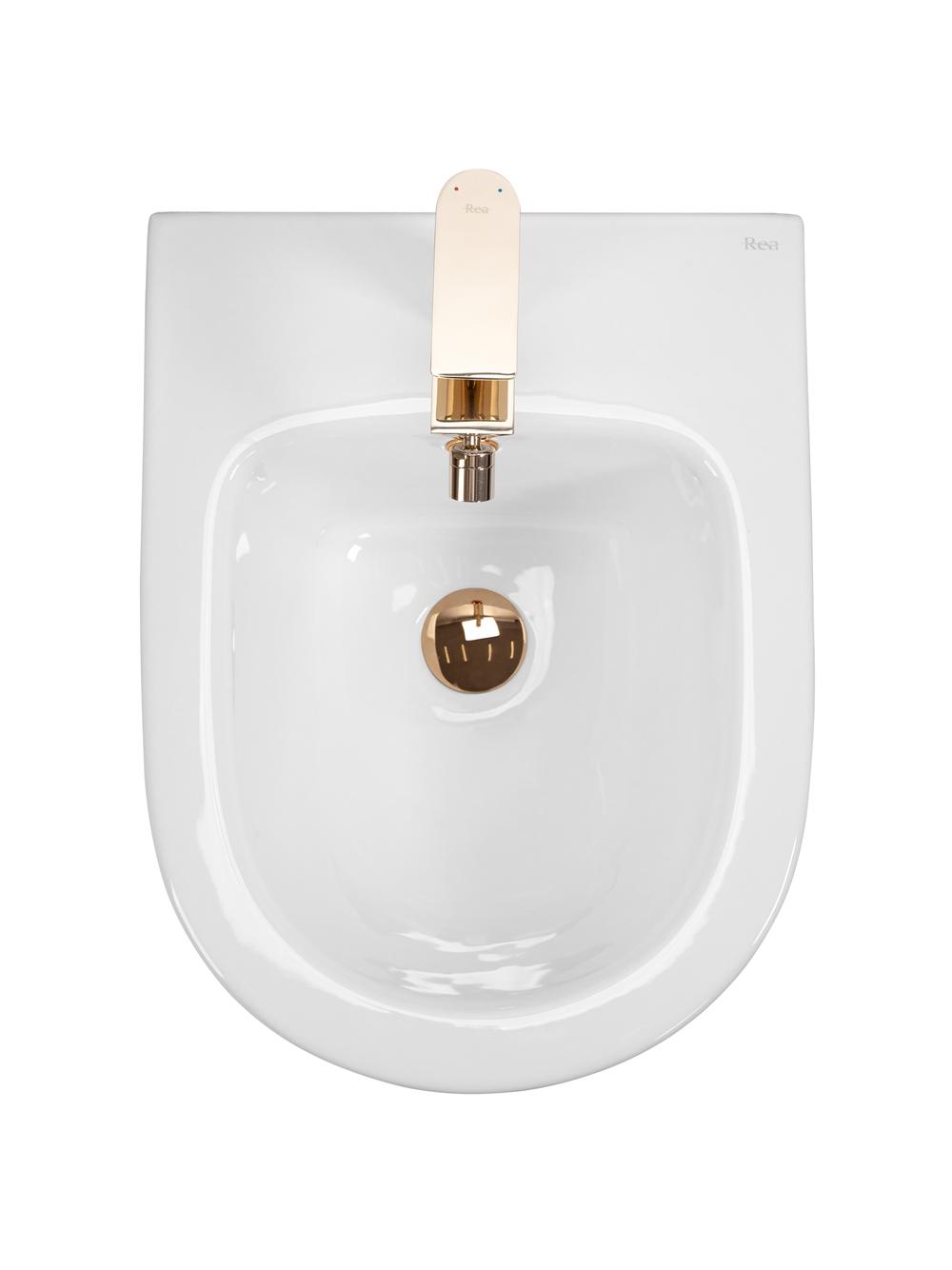 Bidet podwieszany Rea Carlo Mini White Gold Edge