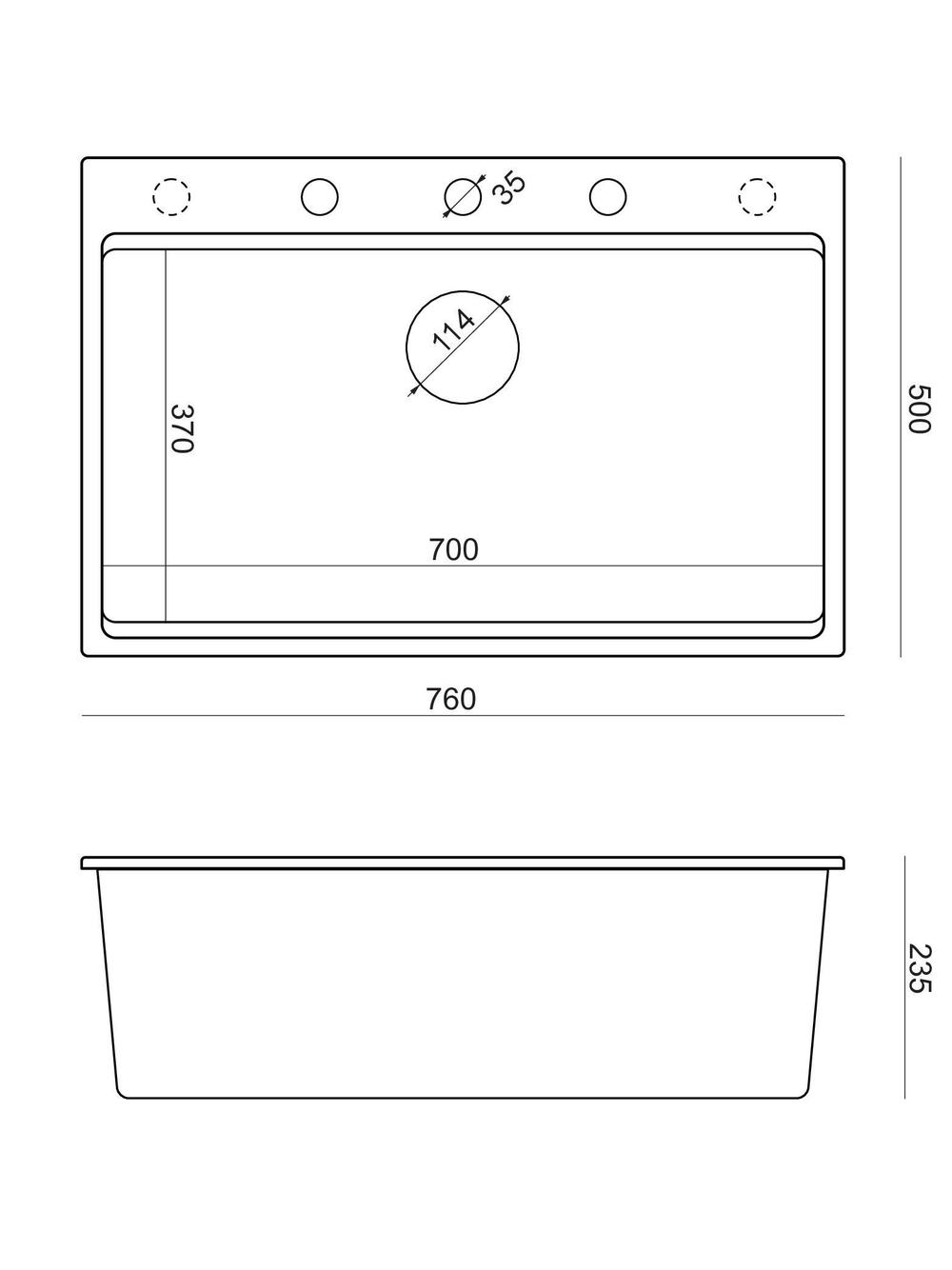 Zlewozmywak granitowy MARC 110 WORKSTATION biały