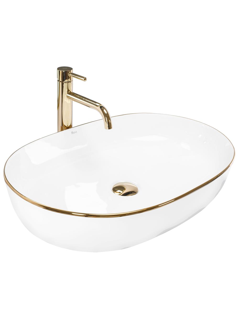 Umywalka nablatowa Rea CLEO 61 Gold Edge