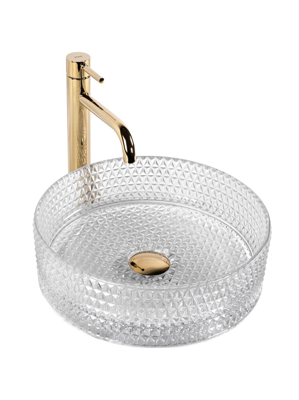 Umywalka nablatowa Rea Cristal Transparent 35