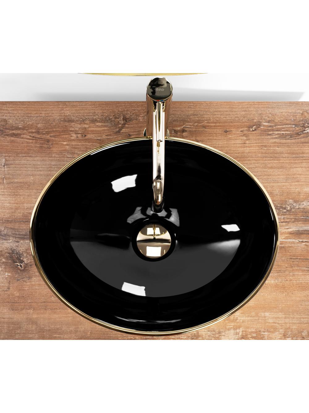 Umywalka nablatowa Rea Sofia in Black Gold