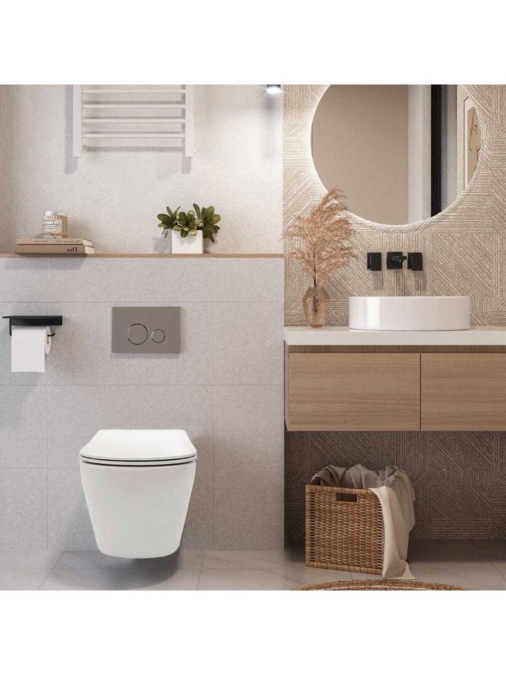 Zestaw Misa WC Carlo Mini Rimless Flat + Bidet Carlo Mini