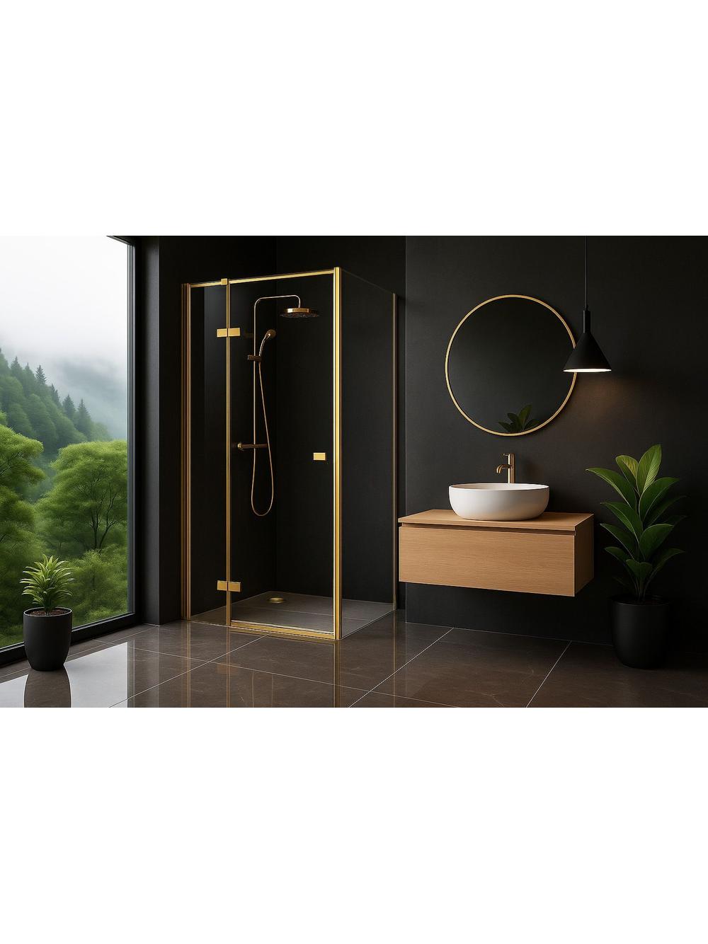 Душ кабина Rea Atlas 90x90 Brush Gold
