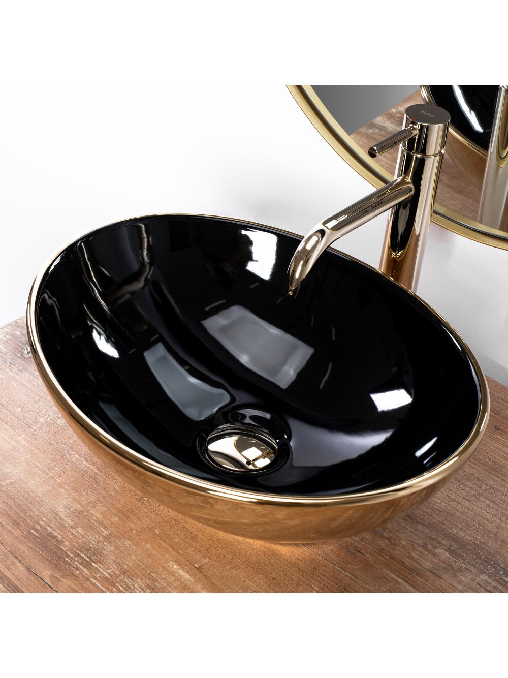 Umywalka nablatowa Rea Sofia in Black Gold