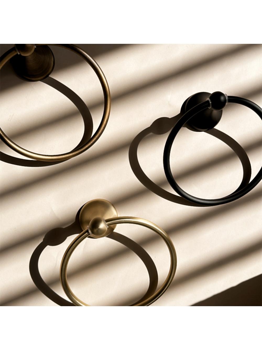 Wieszak łazienkowy RING 332867A Czarny RETRO