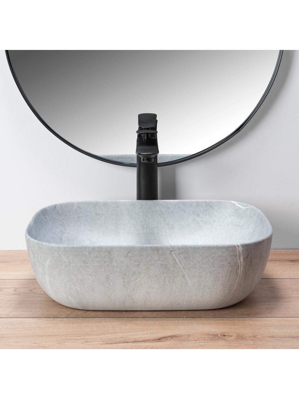 Umywalka nablatowa Rea Livia Grey Mat