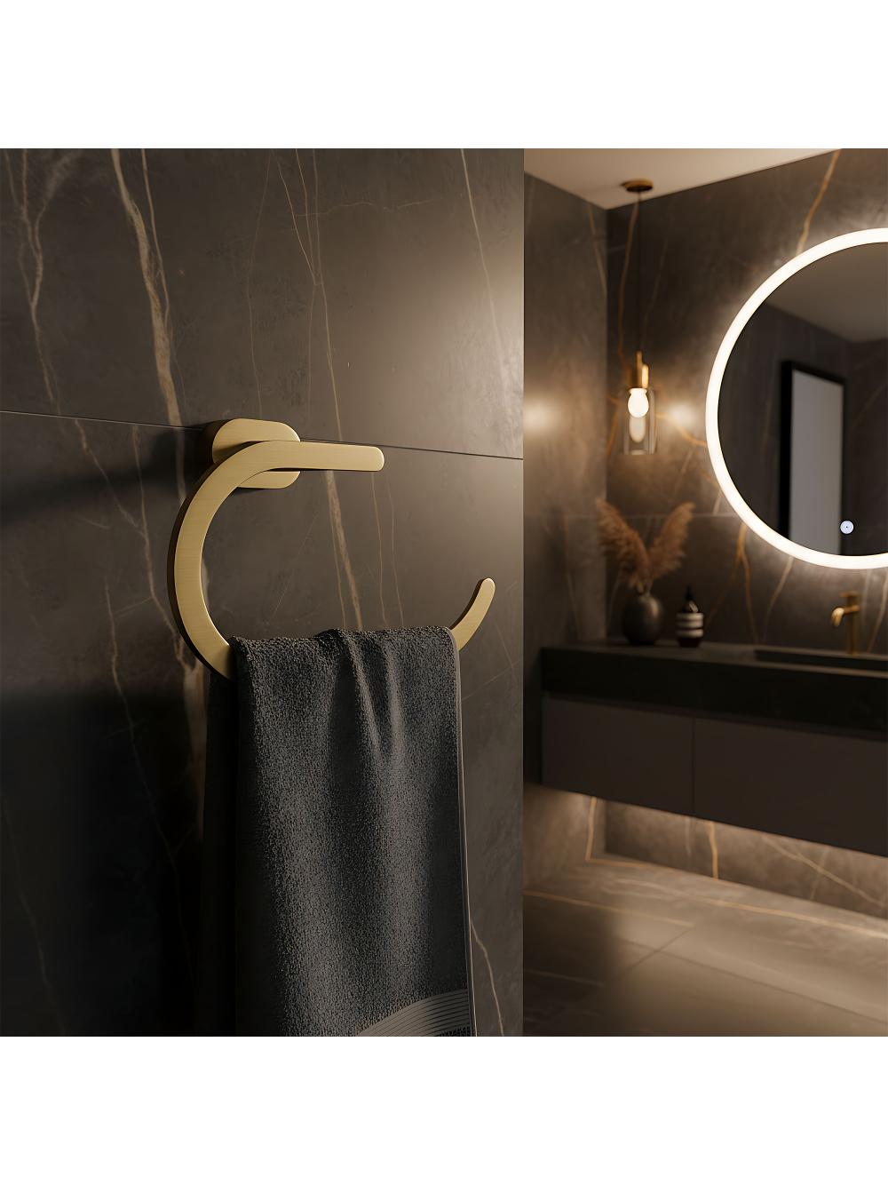 Wieszak łazienkowy RING 110 Til Złoty Szczotkowany