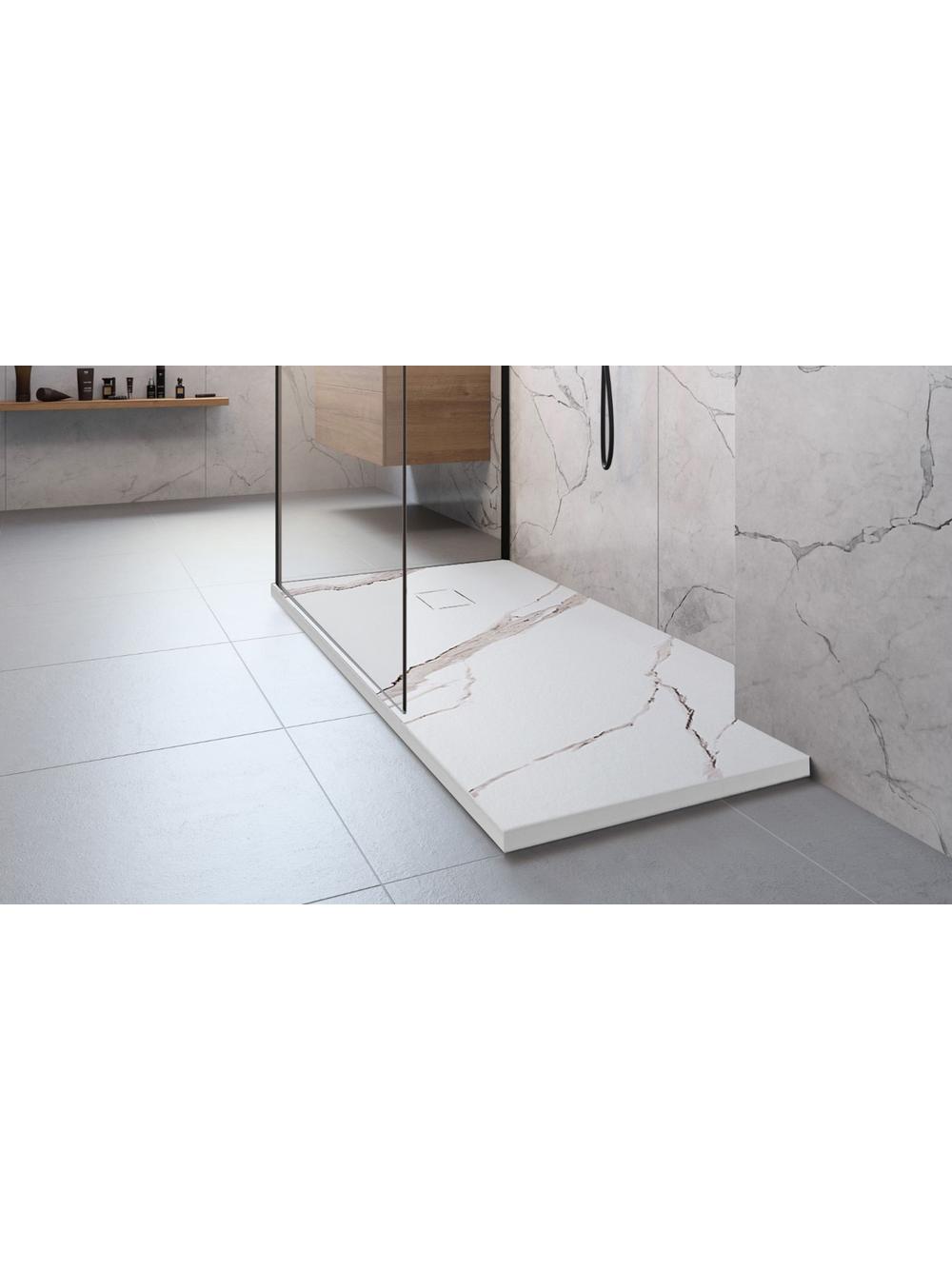 Brodzik prysznicowy Bazalt CARRARA WHITE 80x100