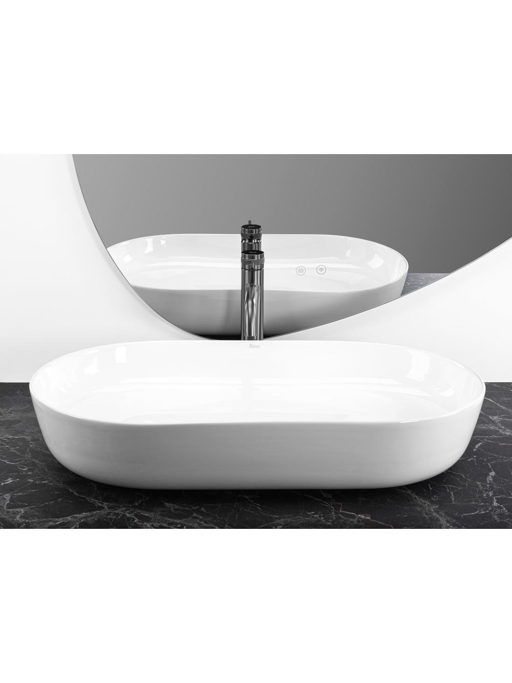 Umywalka nablatowa Rea Cleo 71 White