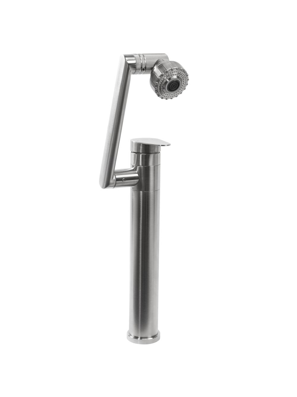 Bateria Umywalkowa REA PACO Wysoka Nikiel Szczotkowany INOX