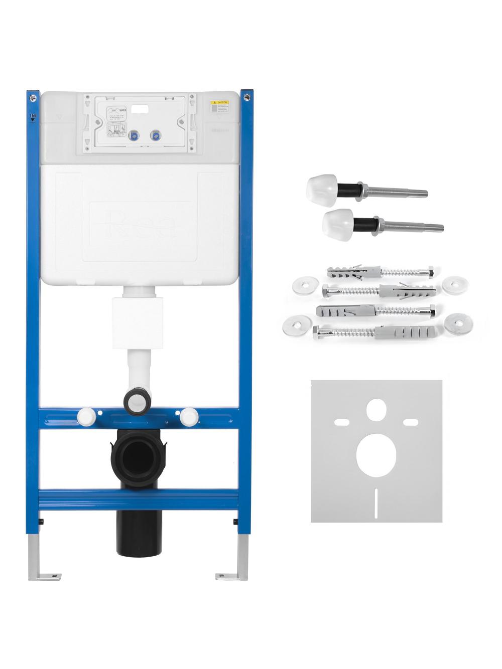 Cadru WC încastrat Rea cu buton I Brush Copper