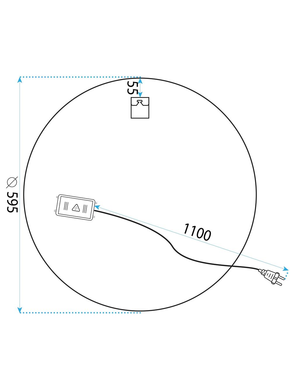 LUSTRO ŚCIENNE LED 60cm H108
