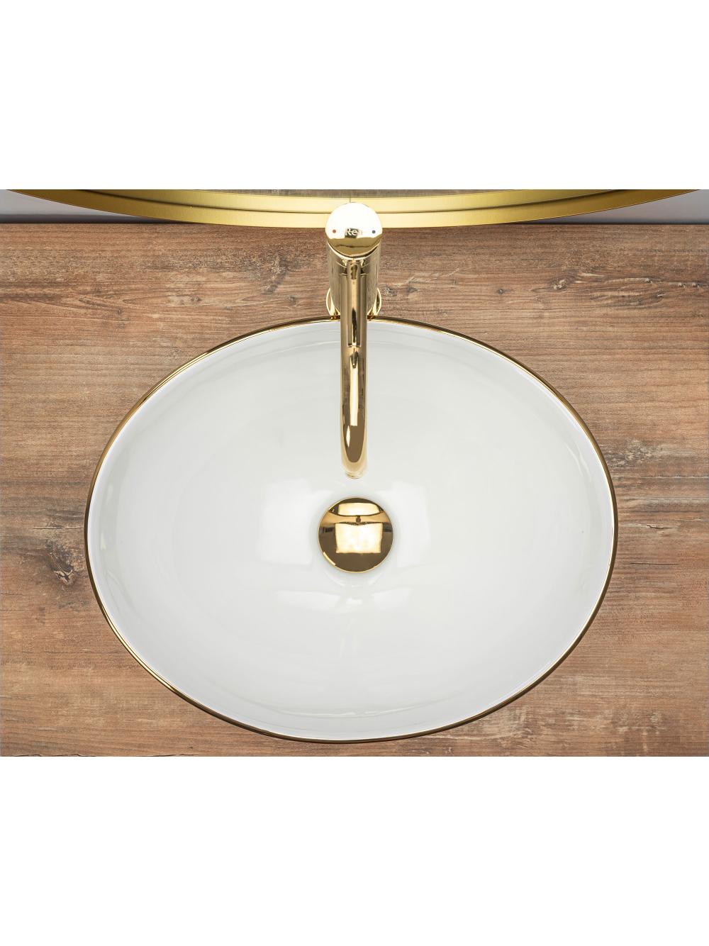 Umywalka nablatowa Rea Sofia Gold Edge