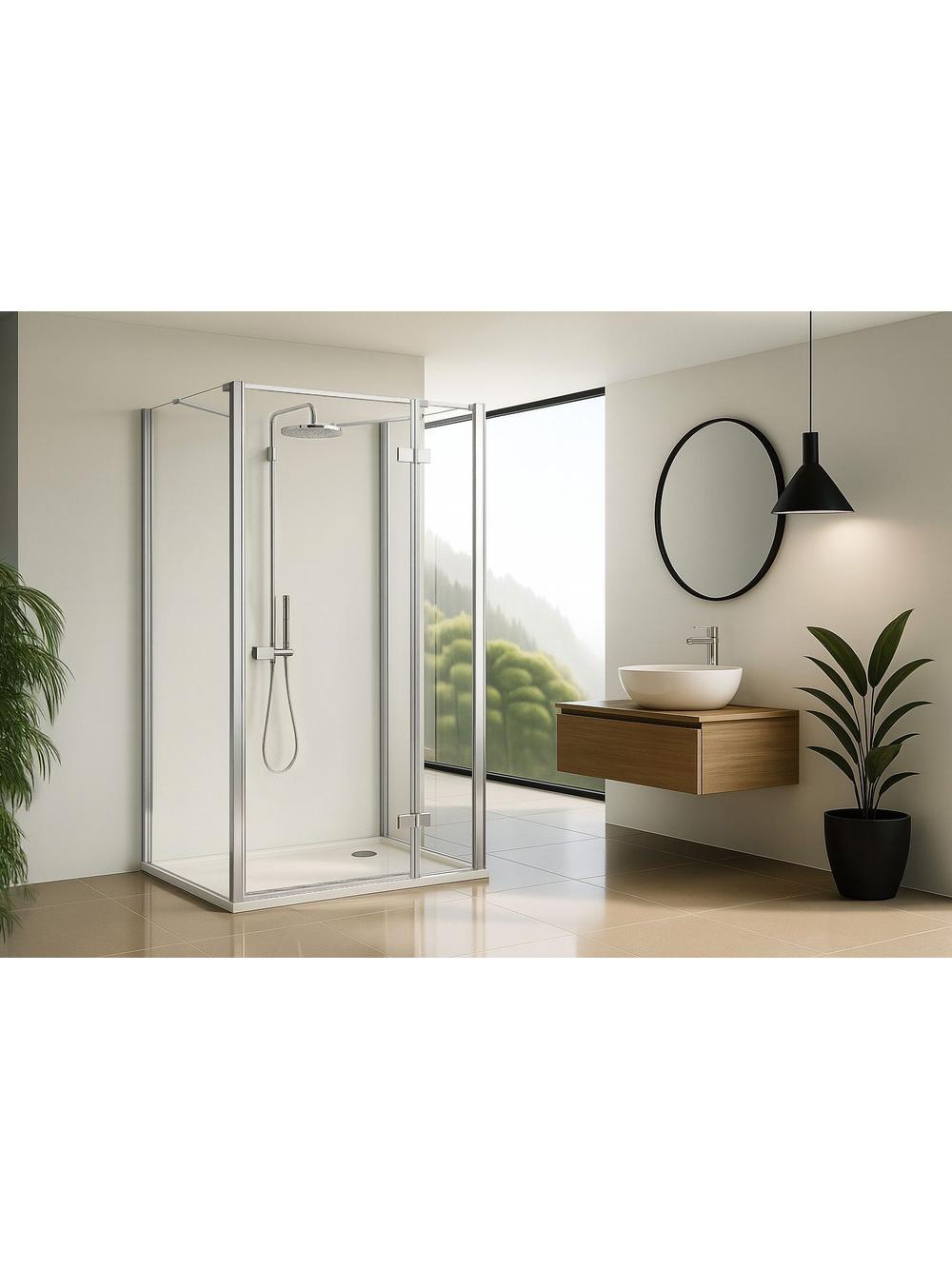 Shower enclosure Rea Atlas 100x80 Chrome