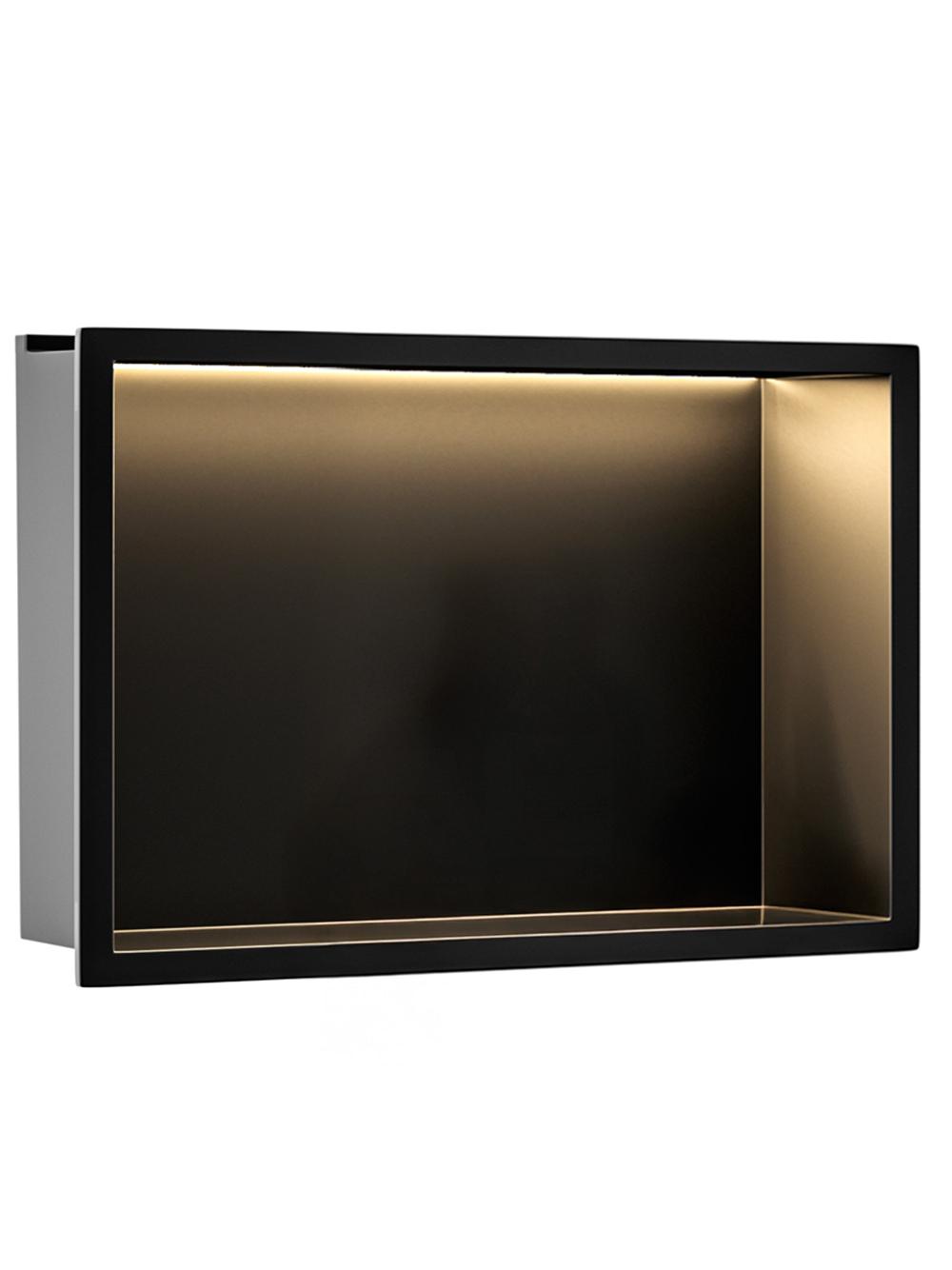 VSTAVANÁ KÚPEĽŇOVÁ POLICA LED 30x45 black