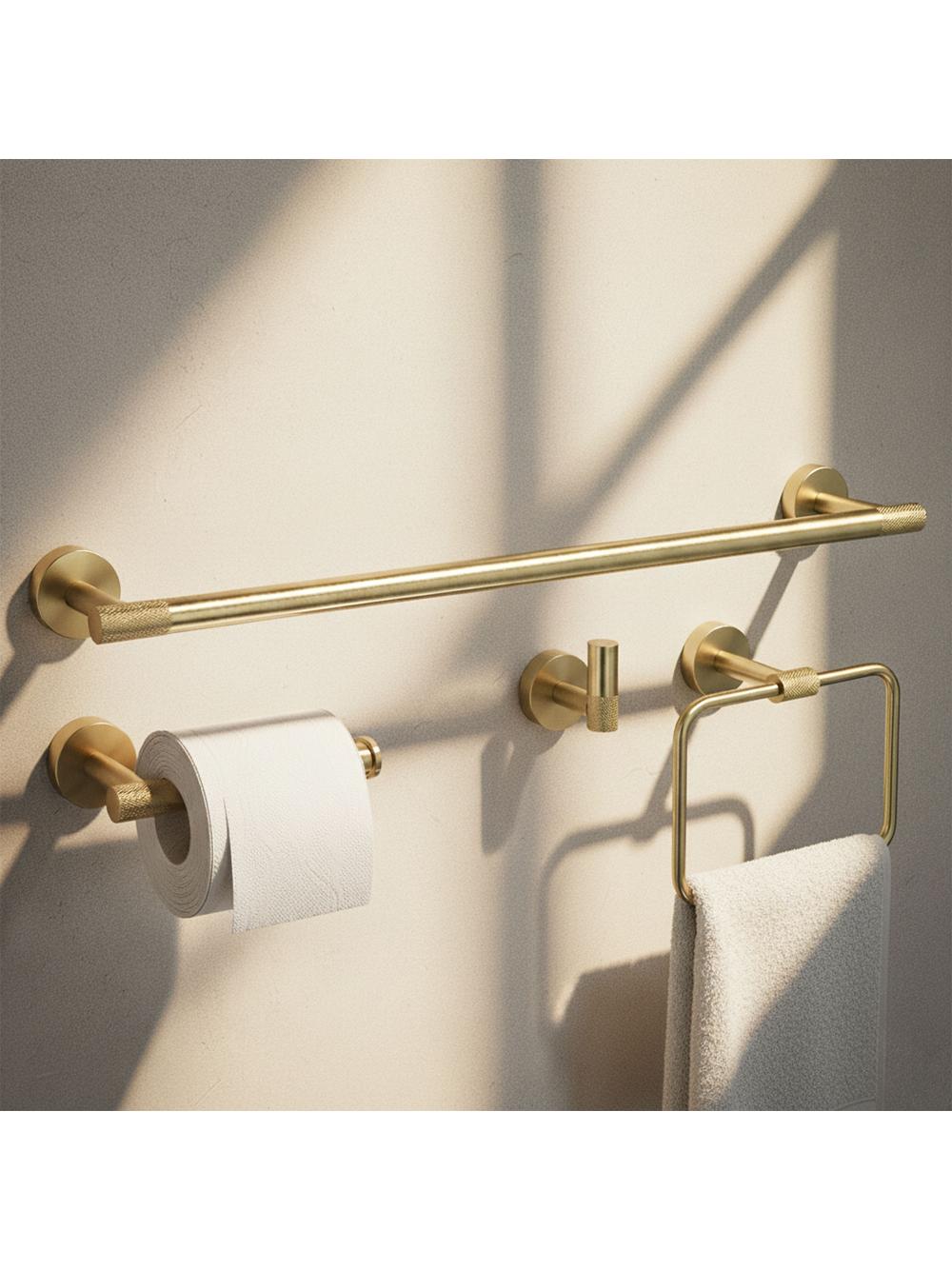 Juego de accesorios de baño GRID Brush Gold 4 piezas
