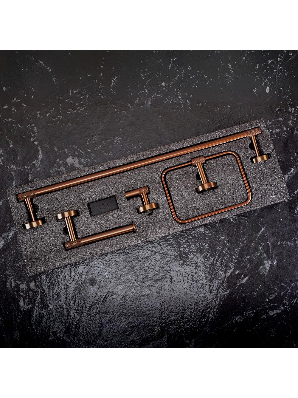 Juego de accesorios de baño GRID Brush Copper 4 piezas