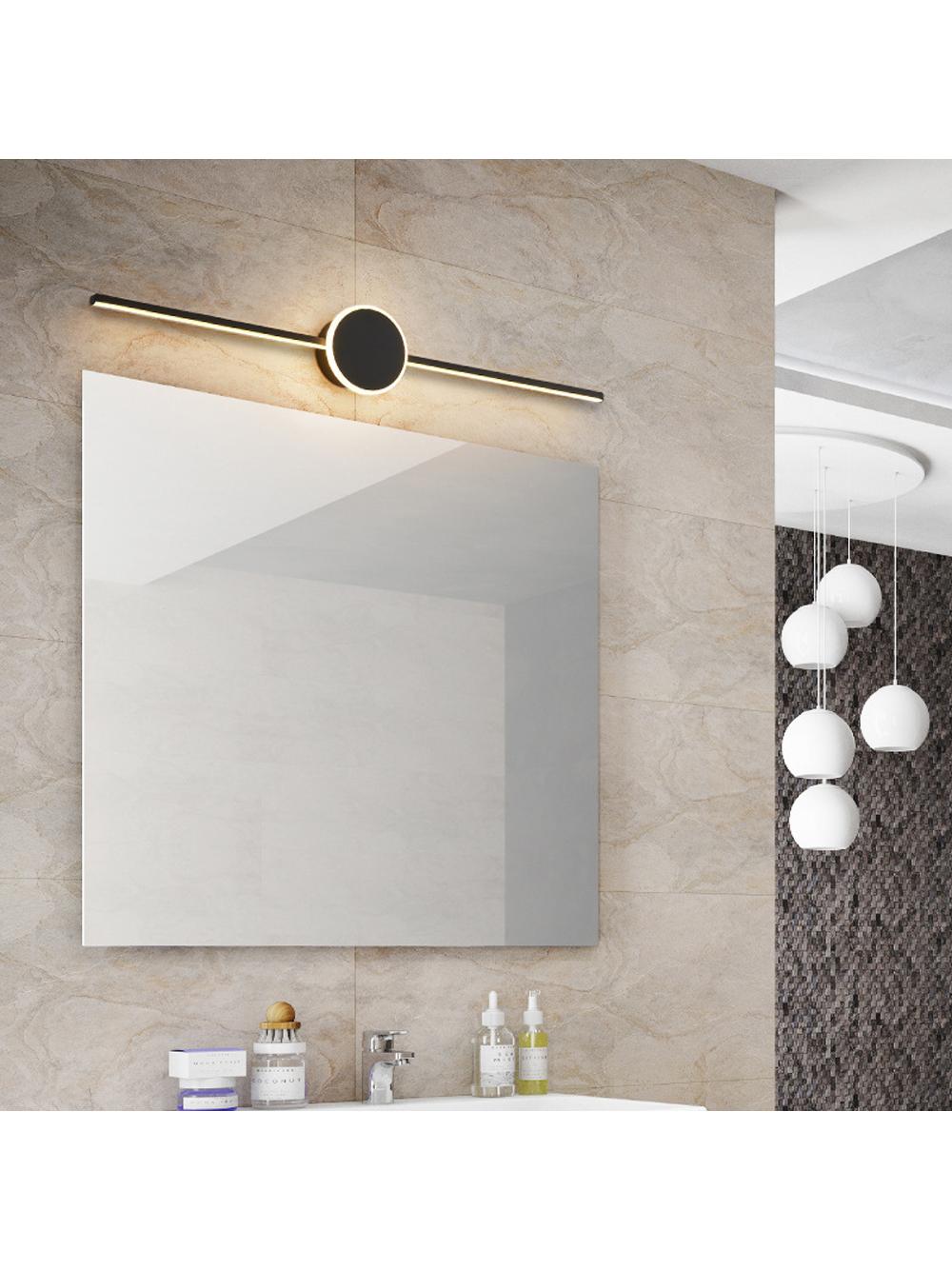 KINKIET ŁAZIENKOWY LED ROUND BLACK 40CM APP848-1W