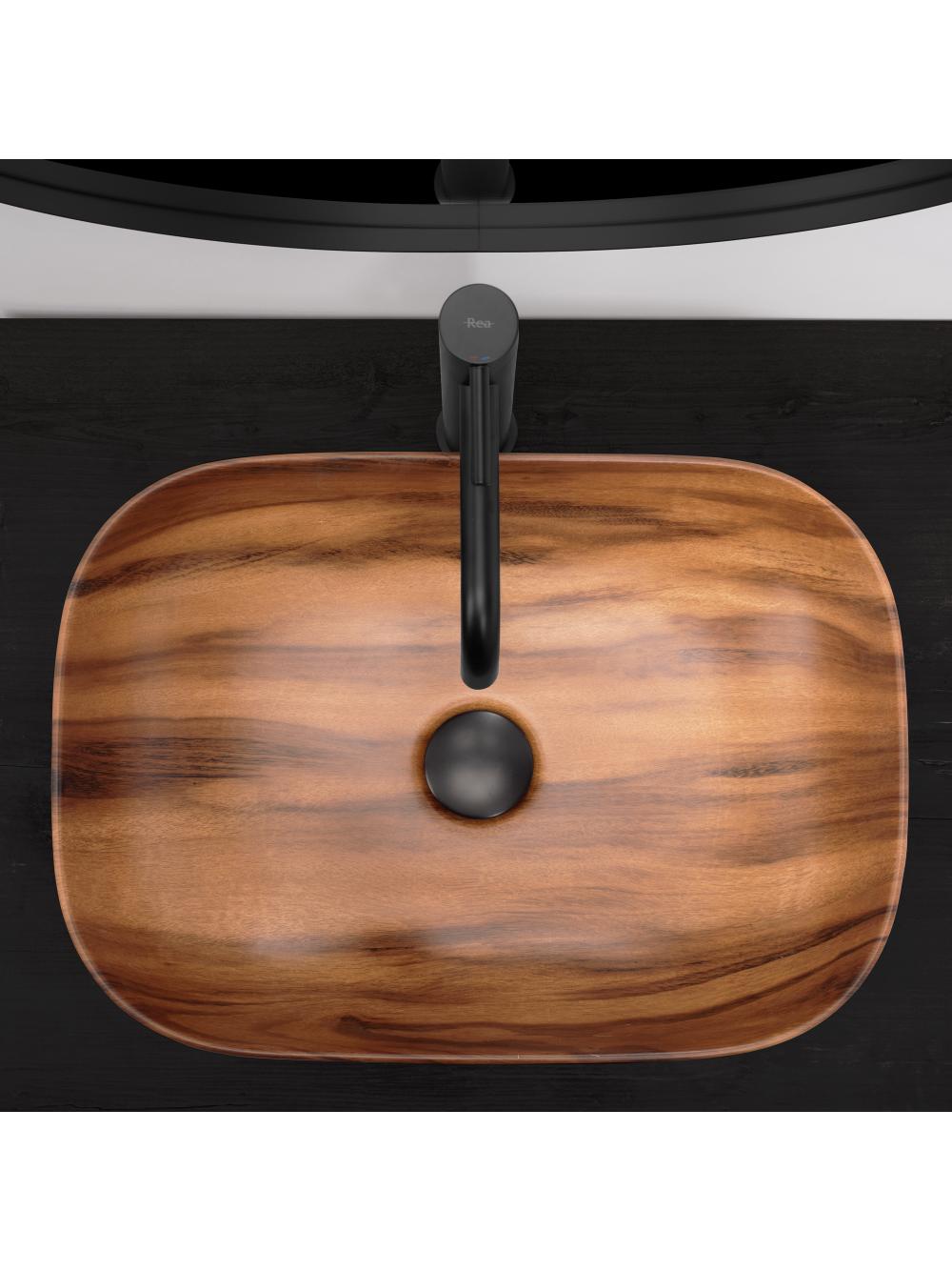 Umywalka nablatowa Rea Belinda Wood Mat