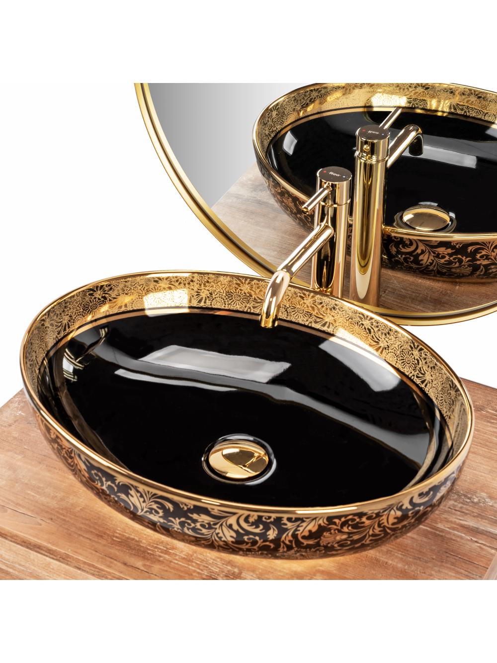 Umywalka nablatowa MARGOT BLACK/GOLD