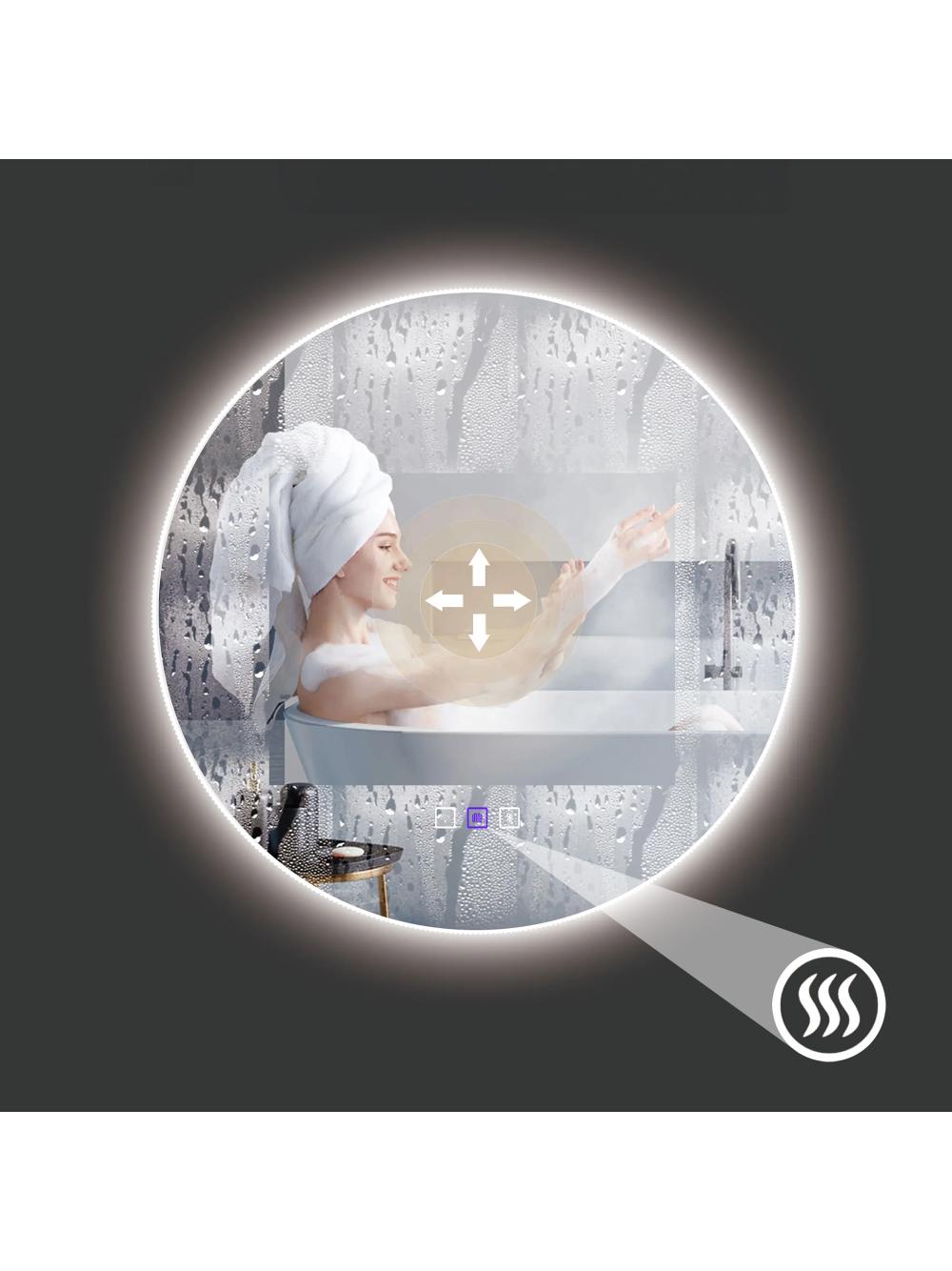 LUSTRO ŚCIENNE LED Z BLUETOOTH 60cm ROUND