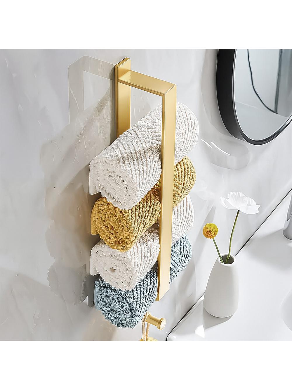 Cabide de banheiro com braço único Brush Gold