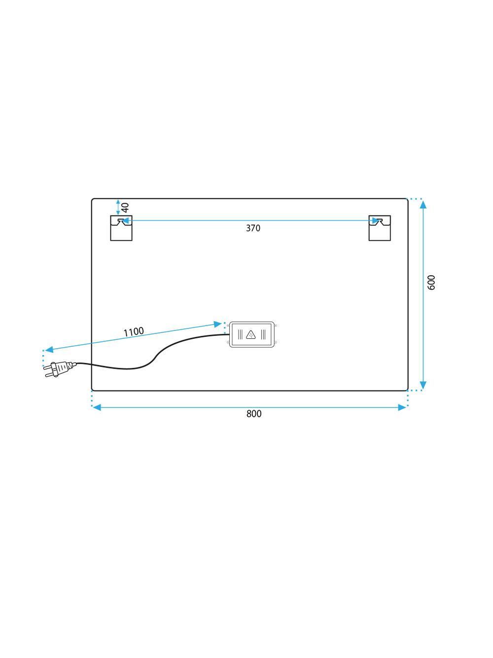 LUSTRO ŚCIENNE LED 80x60cm P10407