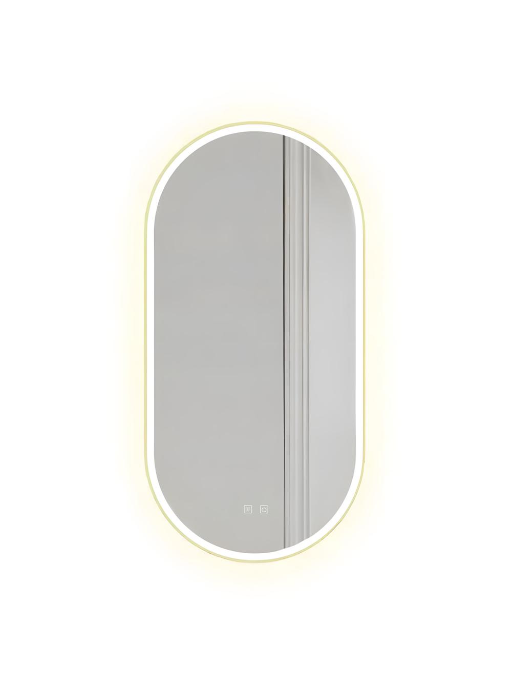 LUSTRO ŚCIENNE LED OVL 50x100cm Złote