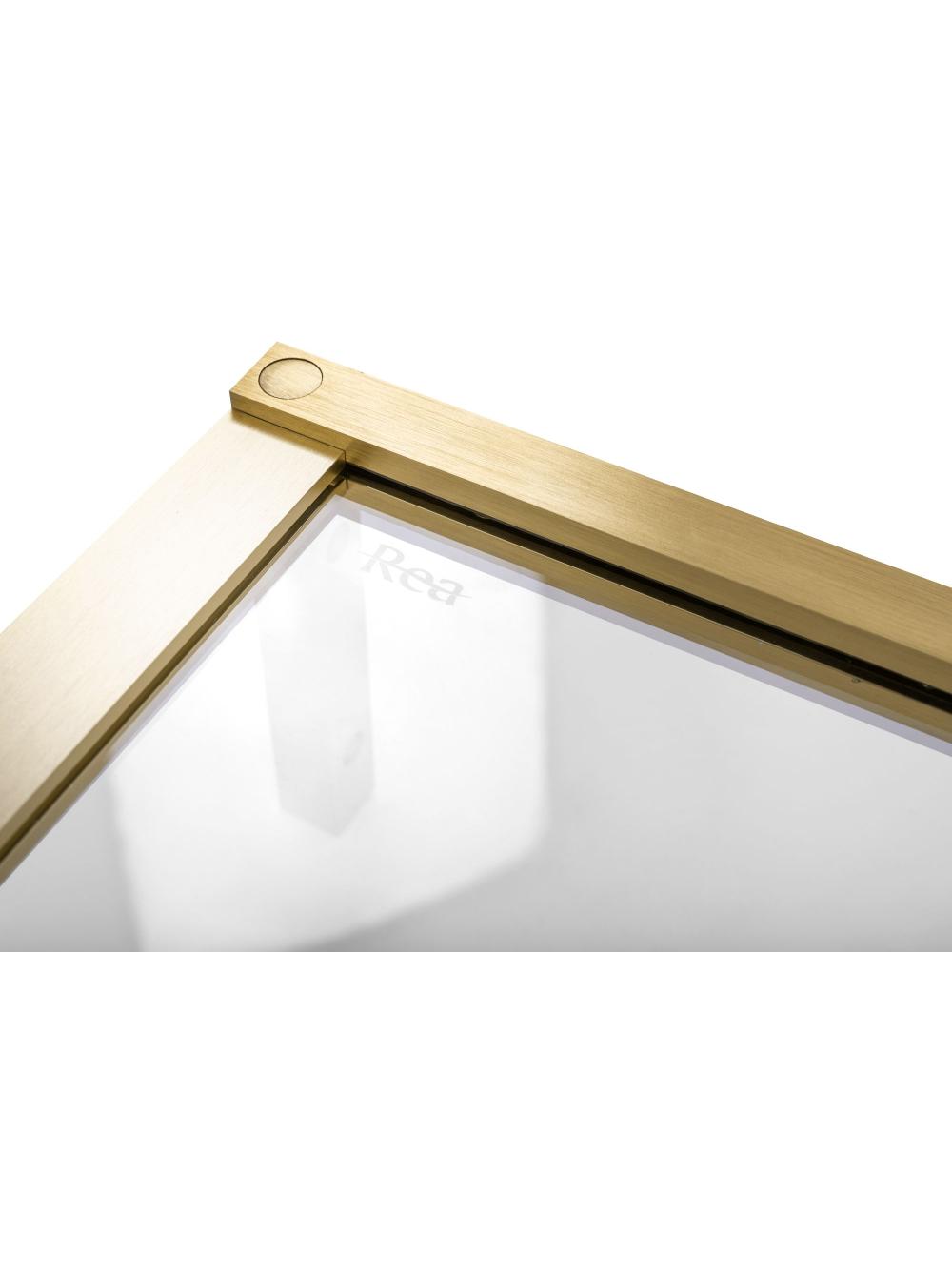 Porte de douche Rea Hugo 80 Gold Brush + profilé