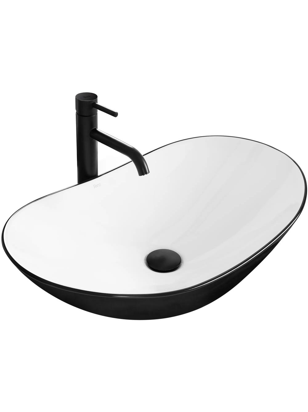 Umywalka nablatowa Rea Royal Black/White
