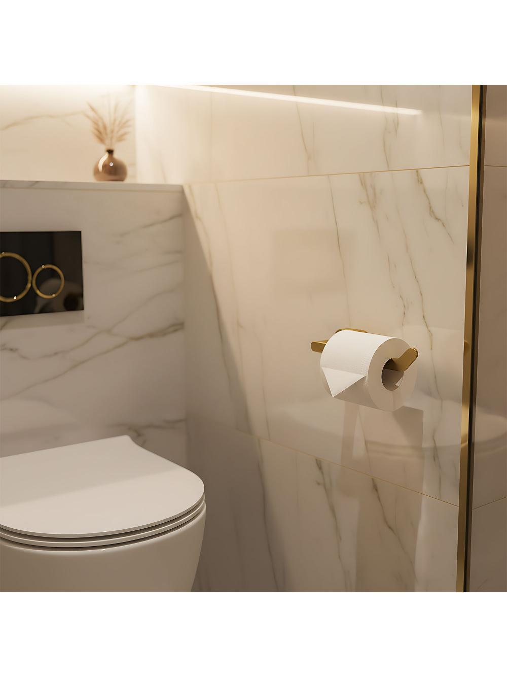 Uchwyt na papier toaletowy 109 Til Złoty Szczotkowany