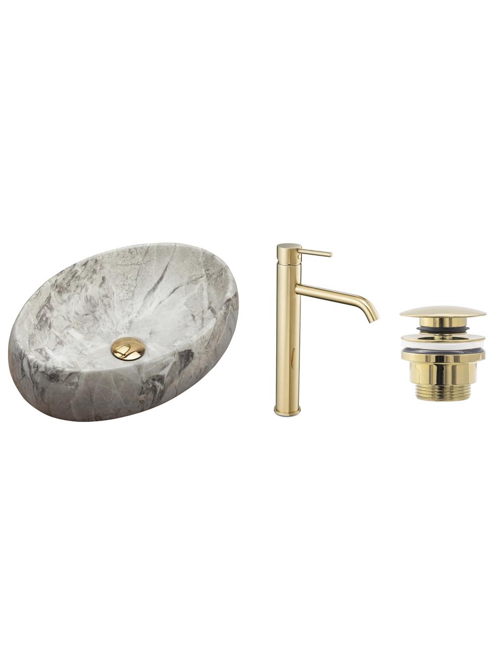 Zestaw Linda Stone + bateria wysoka Lungo gold + korek uniwersalny złoty
