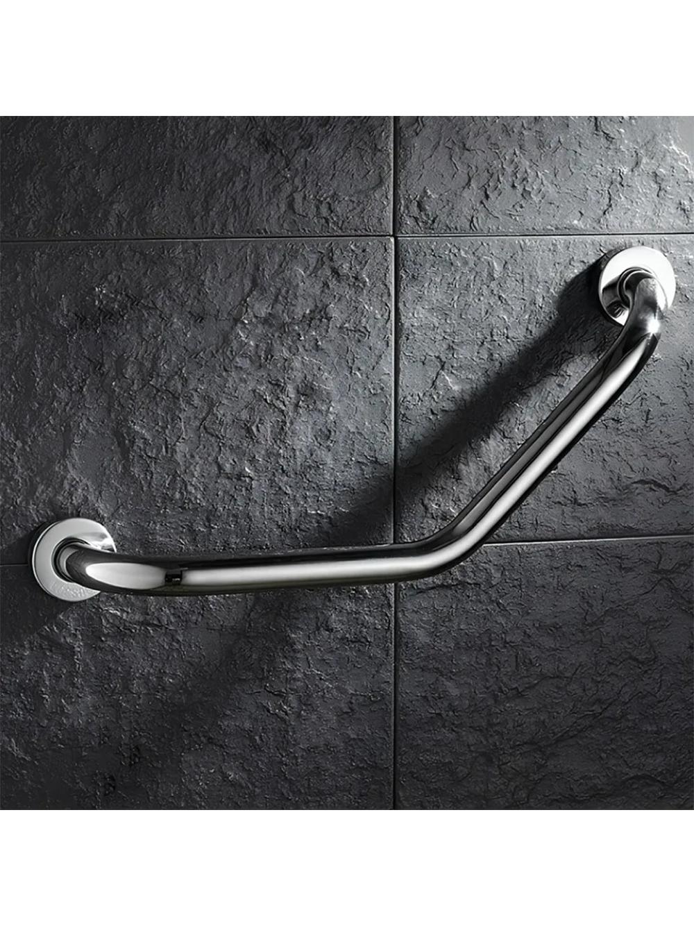 Barra de apoyo angular para baño Chrome