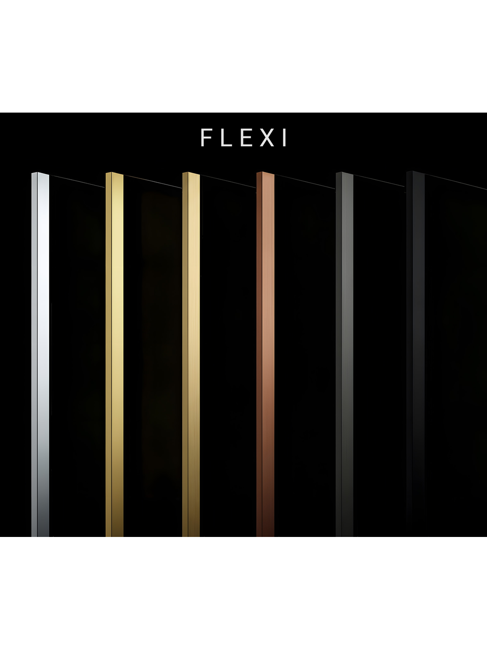 Shower screen Rea Flexi Transparent / Black 80