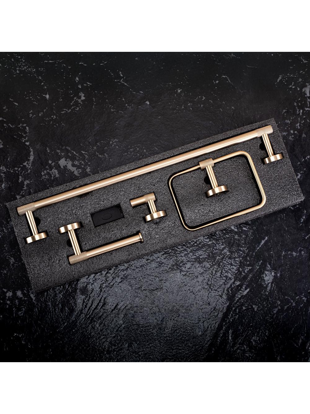 Juego de accesorios de baño GRID Brush Gold 4 piezas