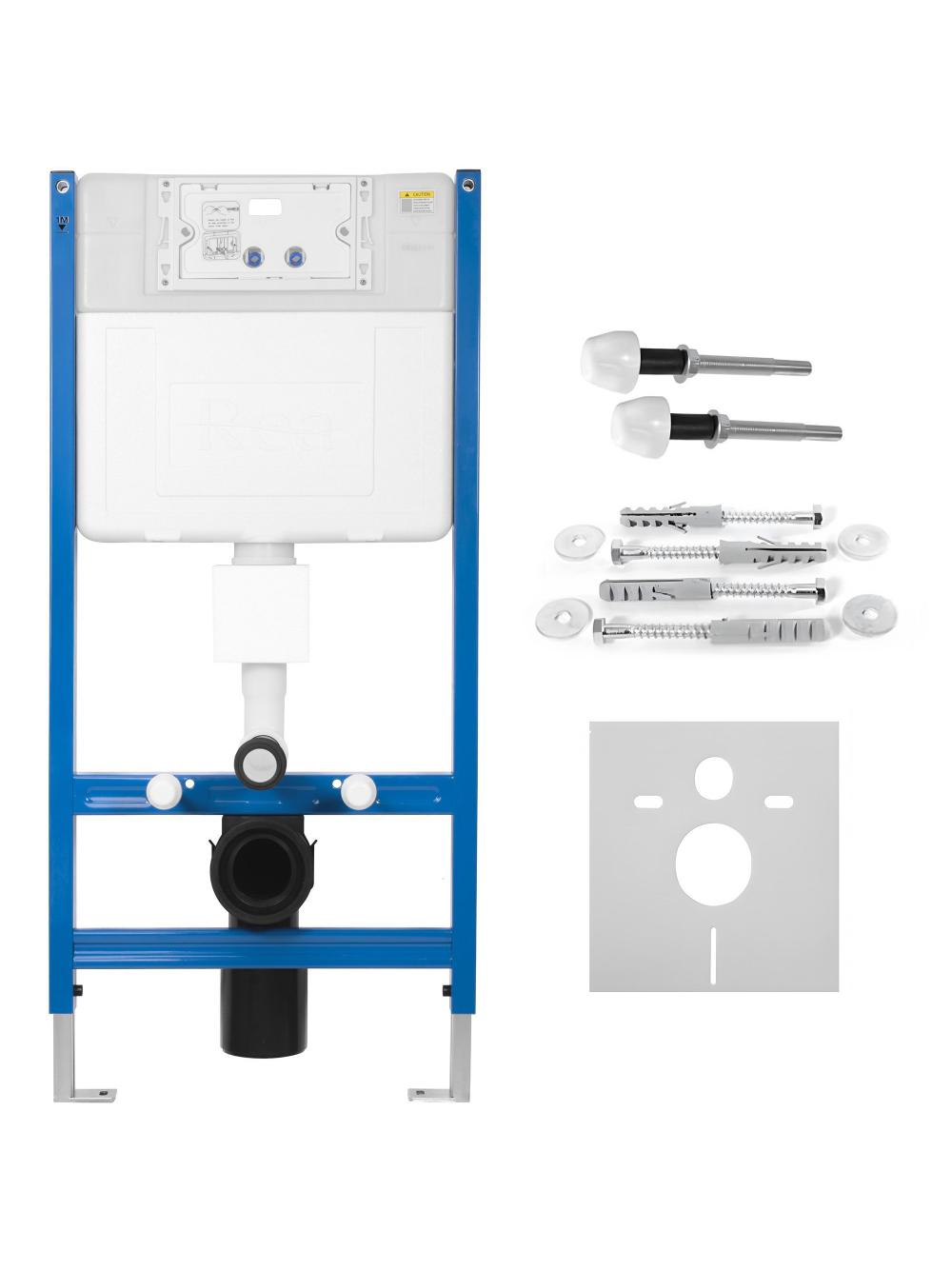 Cadru WC încastrat Rea cu buton HD Chrome