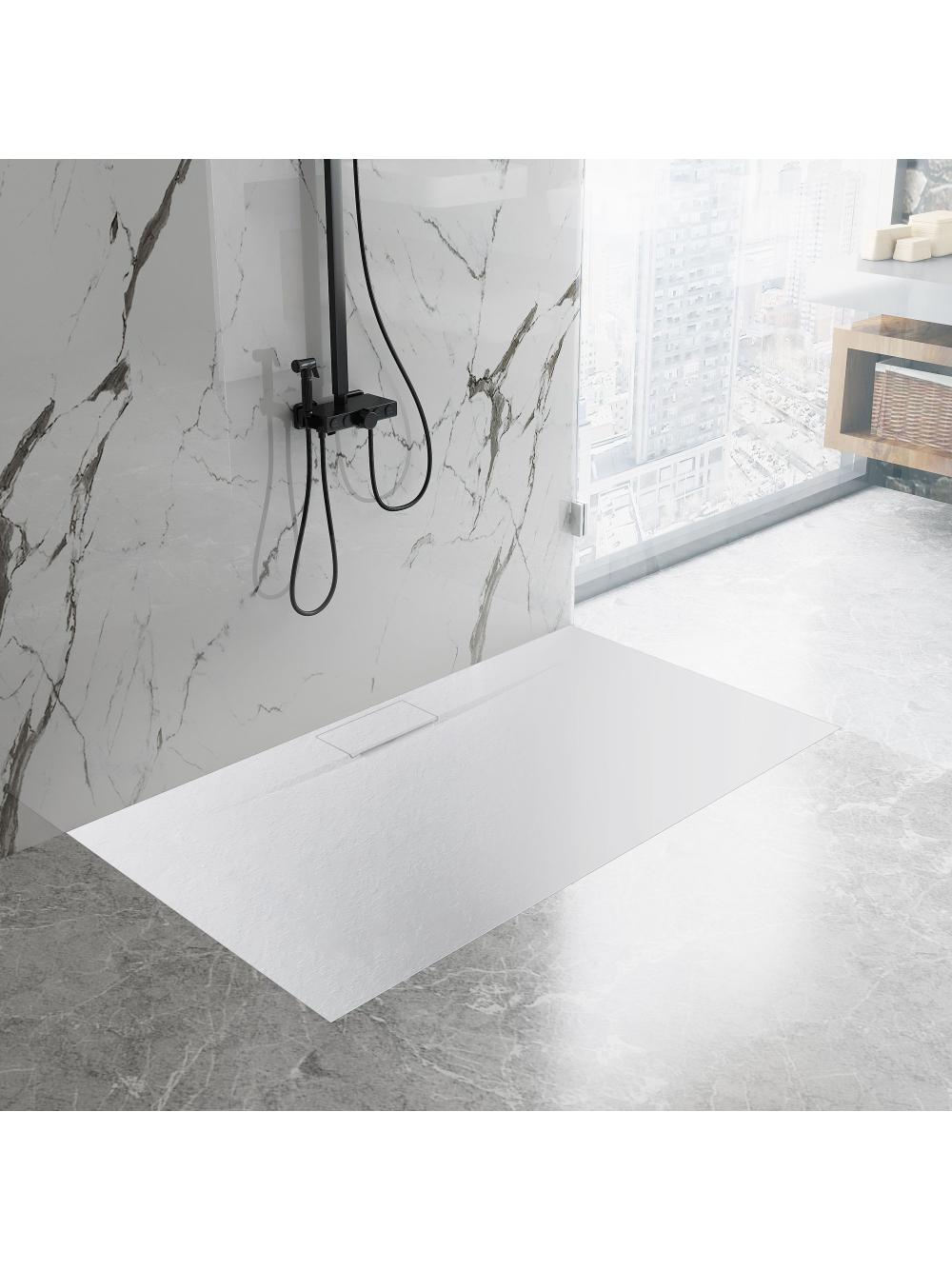 Brodzik prysznicowy Bazalt Long White 80x120