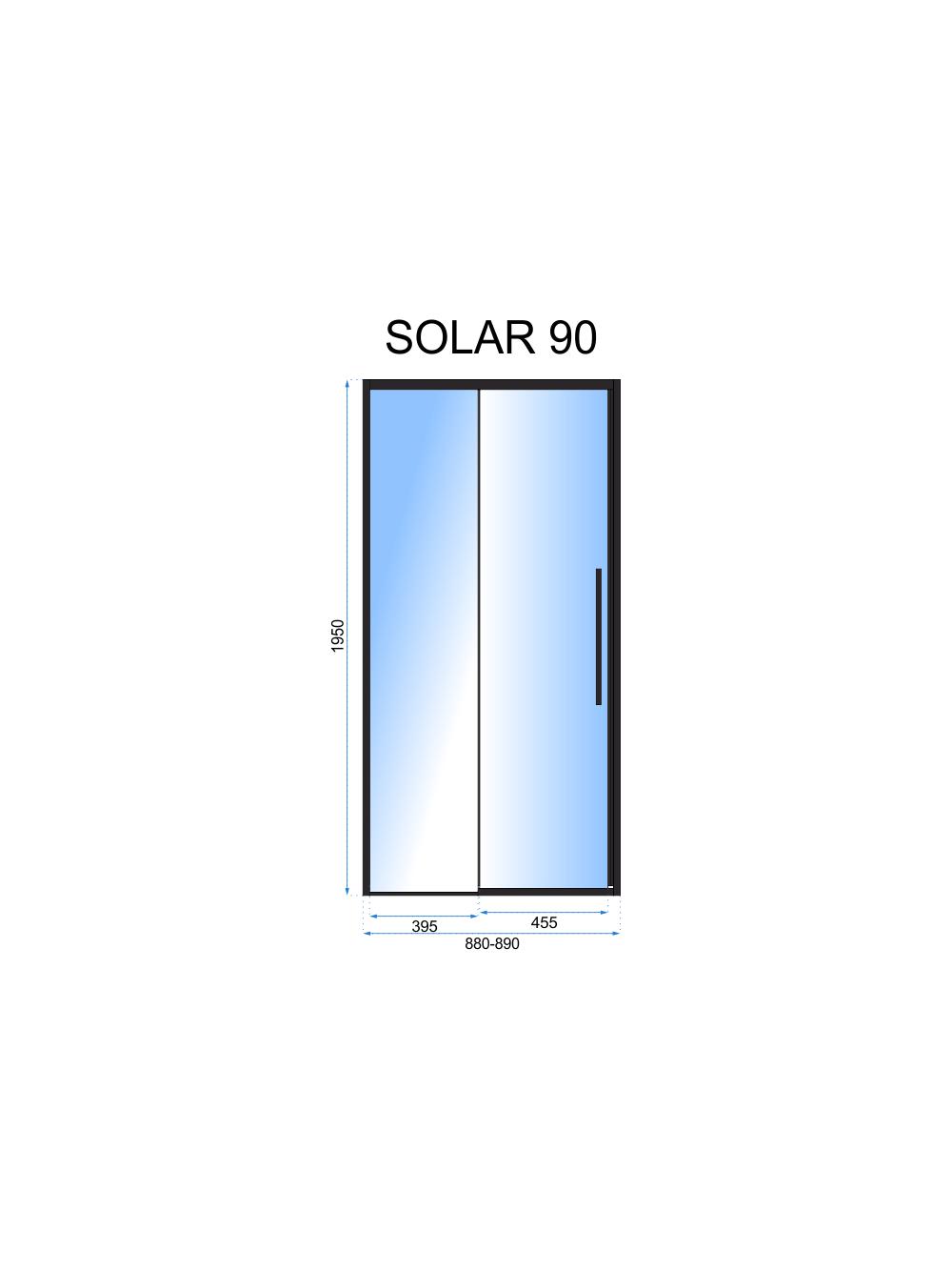 Drzwi prysznicowe SOLAR BLACK MAT 90