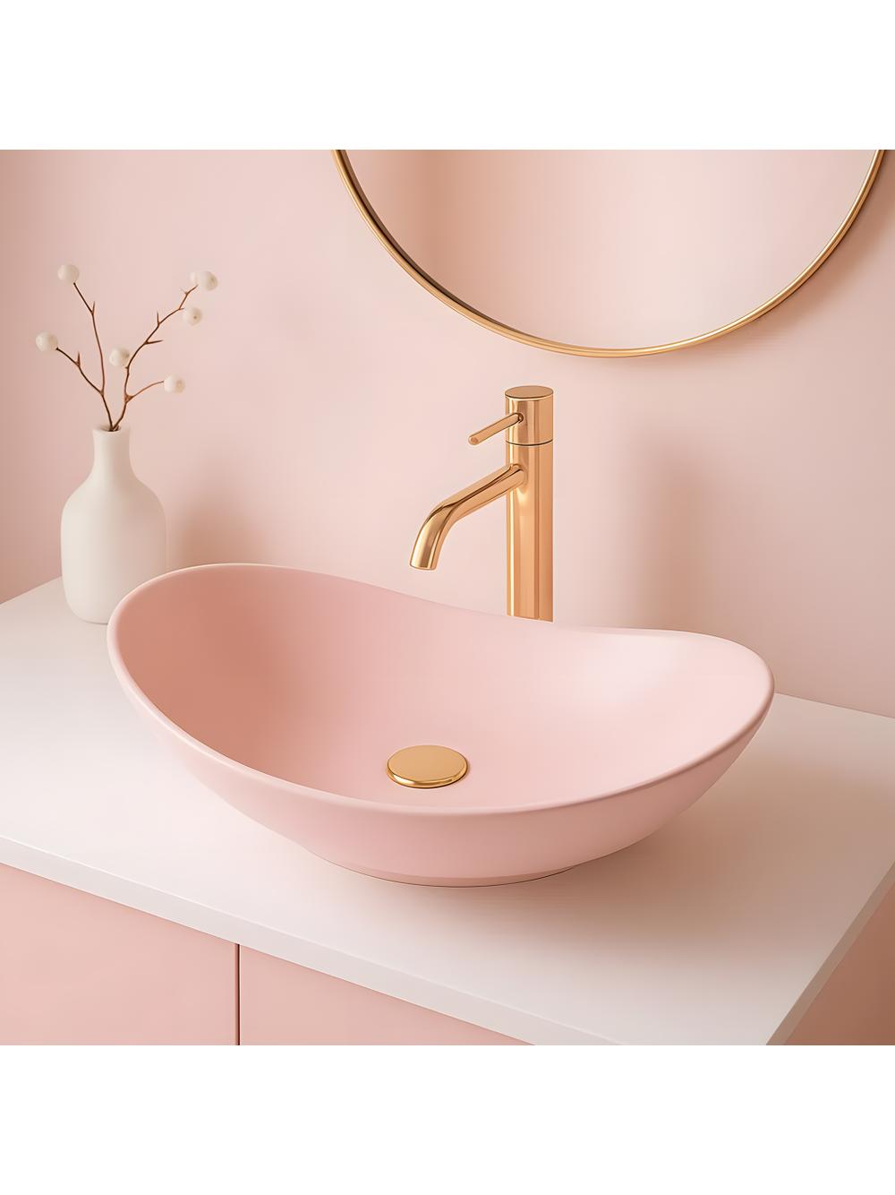 Countertop Basin Rea Royal Powder Pink Matt