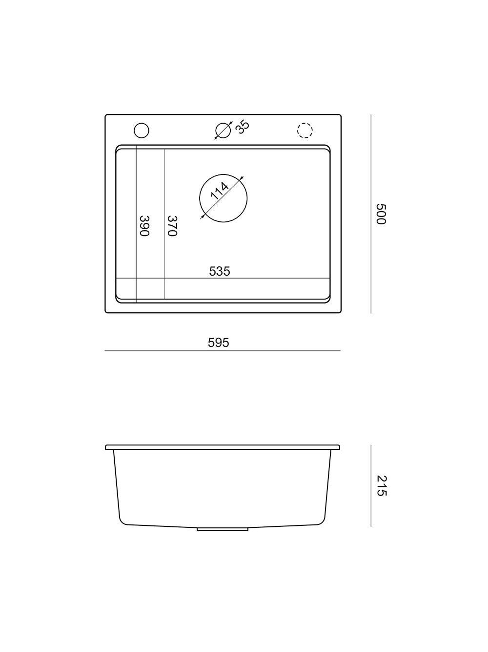 Zlewozmywak granitowy KURT 110 WORKSTATION Czarny Nakrapiany