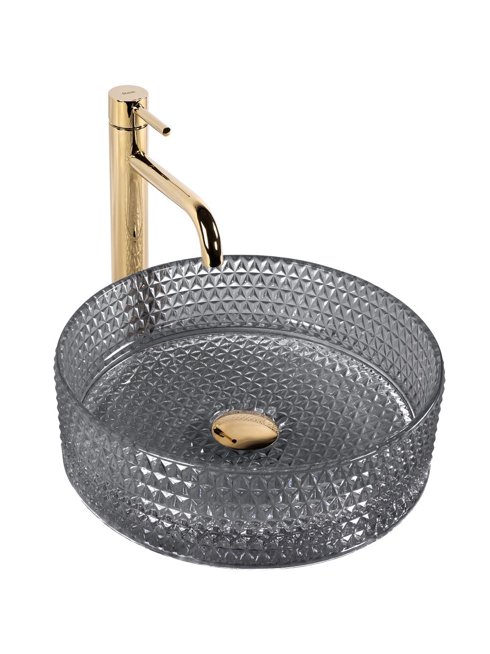 Umywalka nablatowa Rea Cristal Black